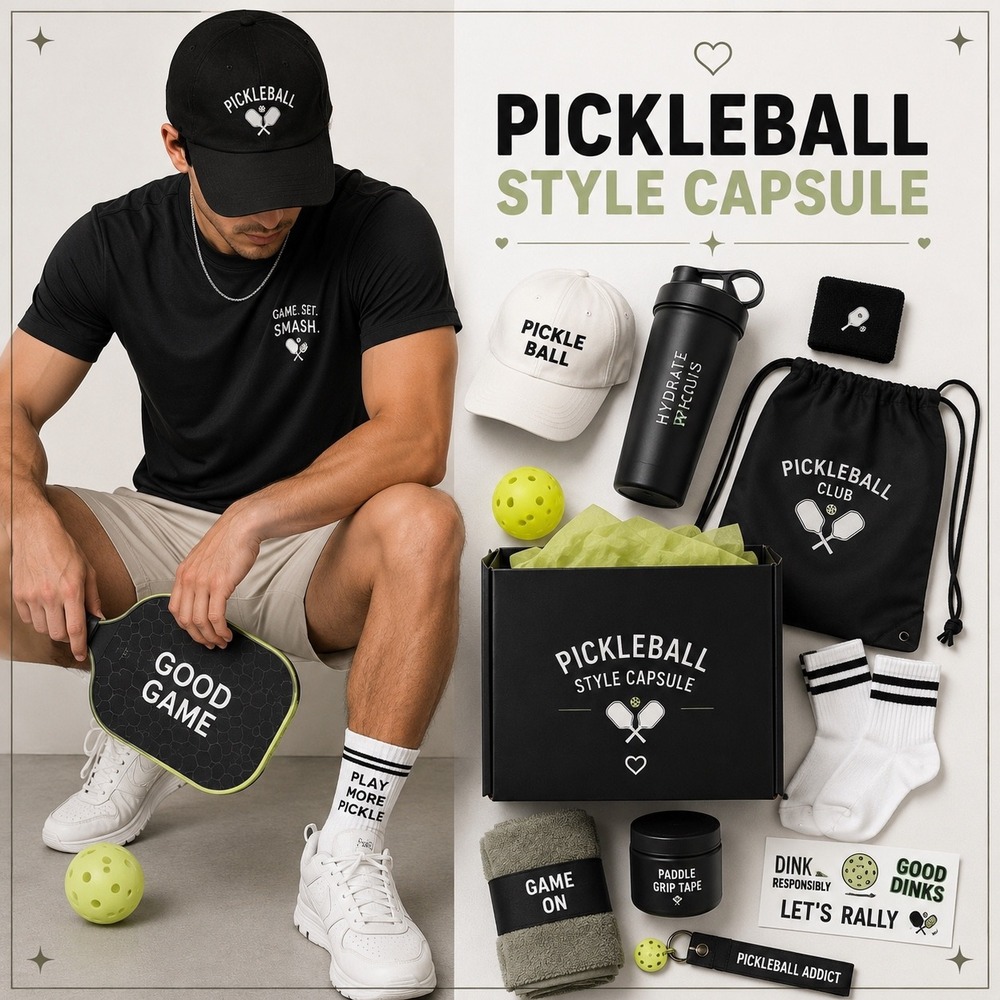 Pickleball Style Capsule Mystery Bundle Athletic Apparel Accessories Set Box